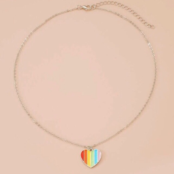 🌈PRIDE Heart Necklace Unisex NWT - Picture 2 of 4